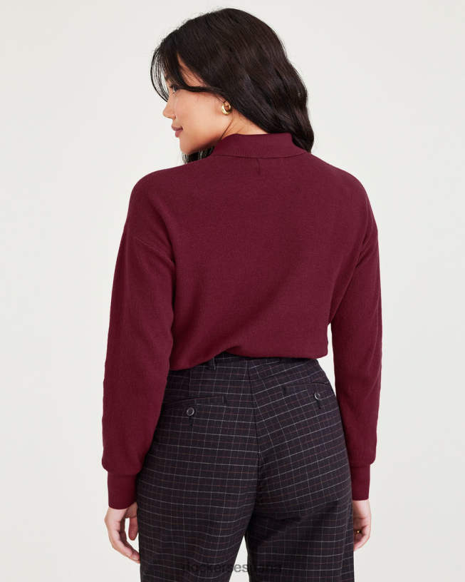suéter tipo polo, ajuste relajado mujer Dockers rojo tibetano - rojo ropa 8F04061319