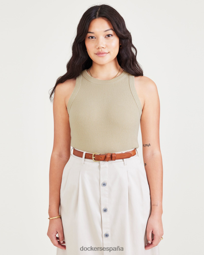 camiseta sin mangas de punto, corte ajustado mujer Dockers Sáhara caqui ropa 8F04061314