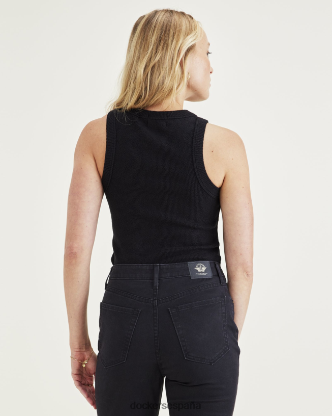 camiseta sin mangas de punto, corte ajustado mujer Dockers hermoso negro ropa 8F04061136