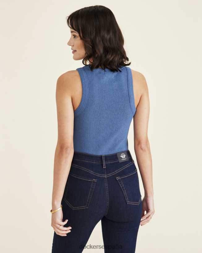camiseta sin mangas de punto, corte ajustado mujer Dockers vista al mar - azul ropa 8F04061138