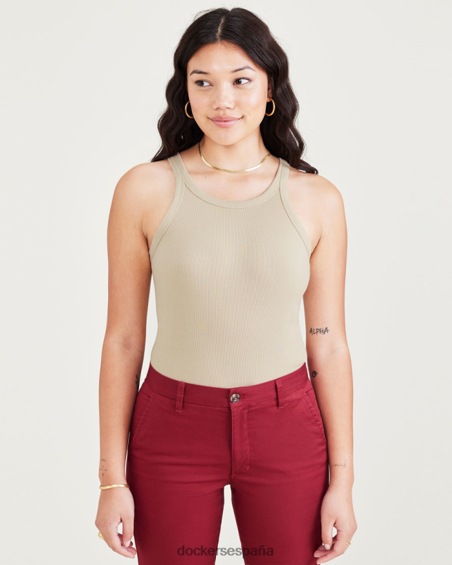 camiseta sin mangas favorita, corte ajustado mujer Dockers Sáhara caqui ropa 8F04061317