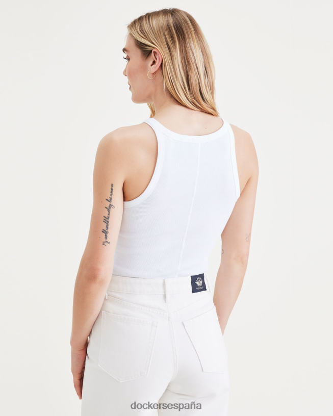 camiseta sin mangas favorita, corte ajustado mujer Dockers blanco brillante ropa 8F04061184