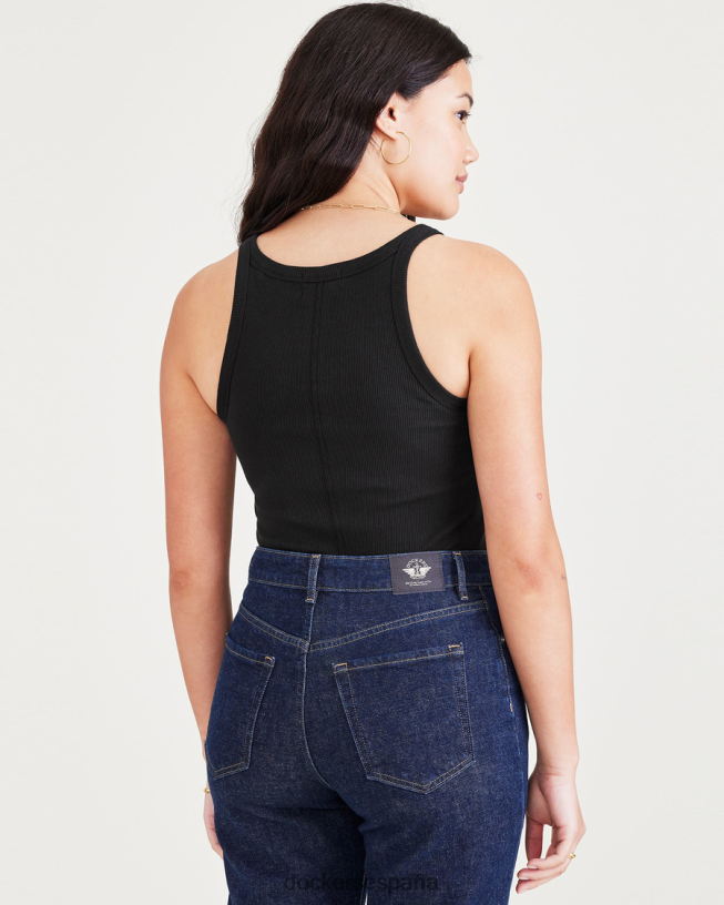 camiseta sin mangas favorita, corte ajustado mujer Dockers hermoso negro ropa 8F04061185