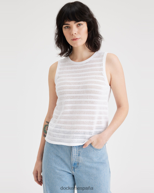 suéter sin mangas, ajuste regular mujer Dockers blanco brillante ropa 8F04061133
