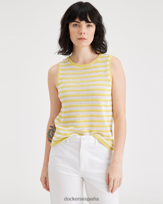 suéter sin mangas, ajuste regular mujer Dockers rodaja de piña amar - amarillo ropa 8F04061134