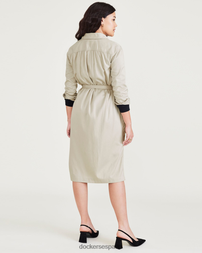 vestido midi, ajuste relajado mujer Dockers Sáhara caqui ropa 8F04061336