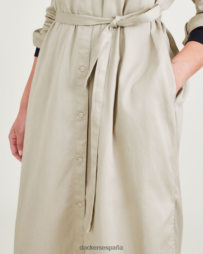 vestido midi, ajuste relajado mujer Dockers Sáhara caqui ropa 8F04061336