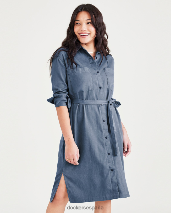 vestido midi, ajuste relajado mujer Dockers fusión azul - azul ropa 8F04061337