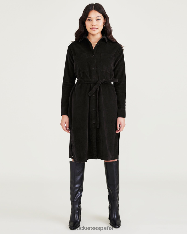 vestido midi, ajuste relajado mujer Dockers negro ropa 8F04061338