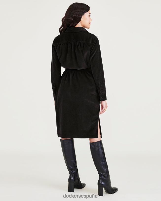 vestido midi, ajuste relajado mujer Dockers negro ropa 8F04061338