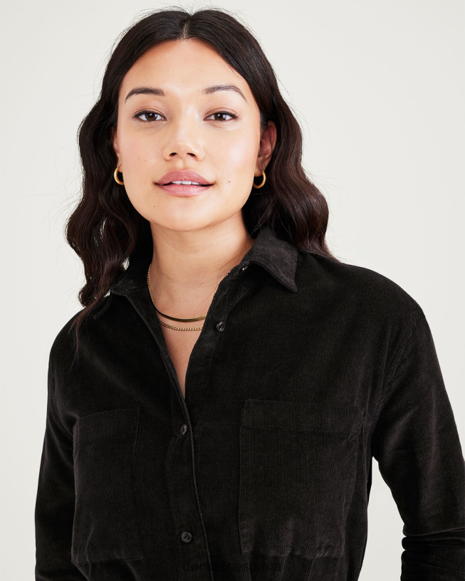 vestido midi, ajuste relajado mujer Dockers negro ropa 8F04061338