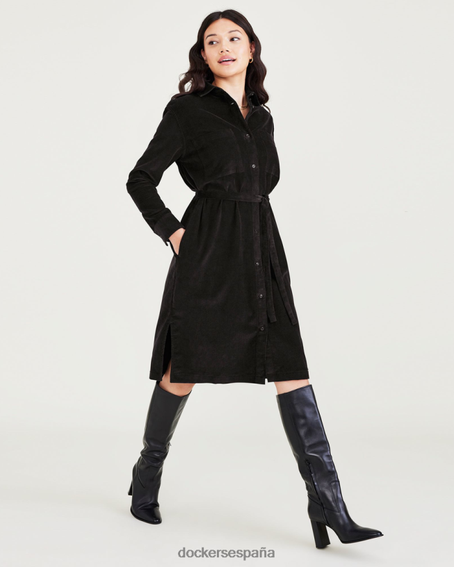 vestido midi, ajuste relajado mujer Dockers negro ropa 8F04061338
