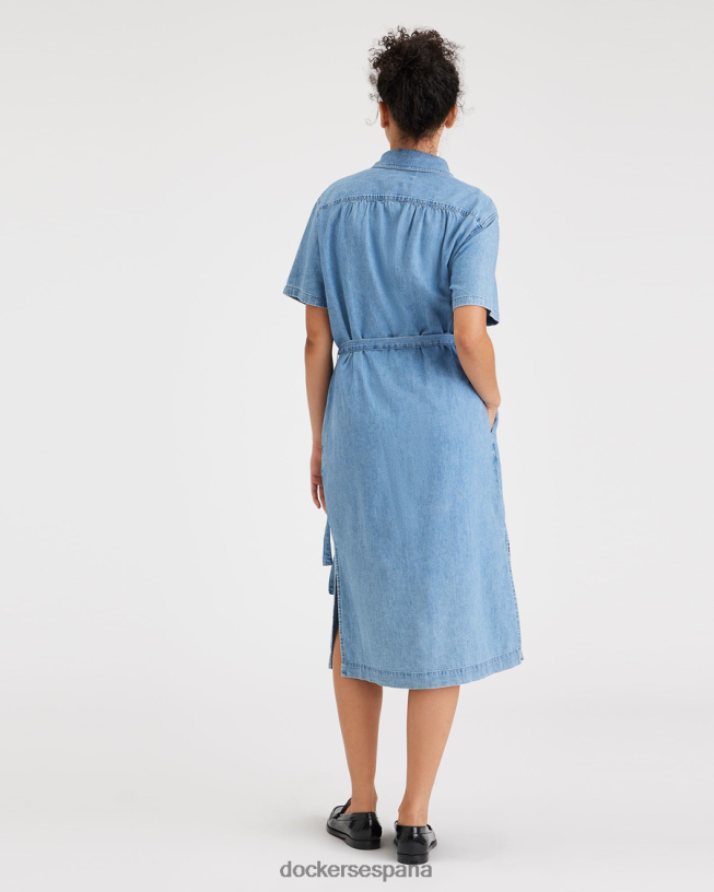 vestido midi con botones mujer Dockers petra - azul ropa 8F04061132