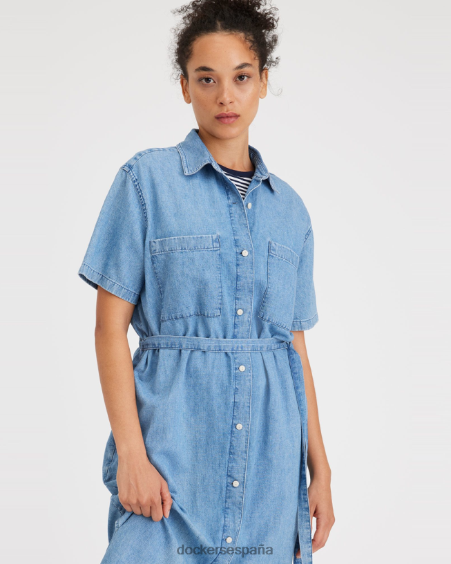 vestido midi con botones mujer Dockers petra - azul ropa 8F04061132