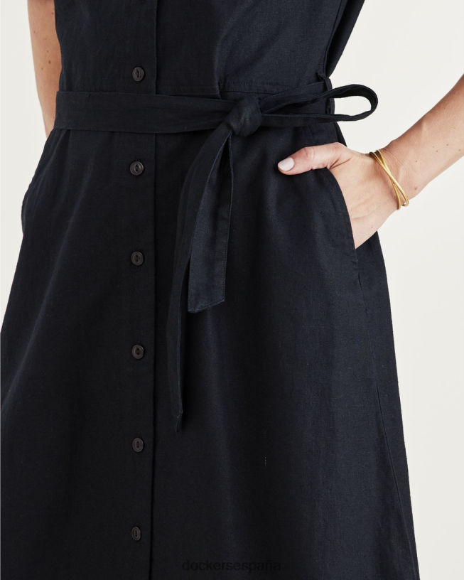 vestido midi mujer Dockers hermoso negro ropa 8F04061269