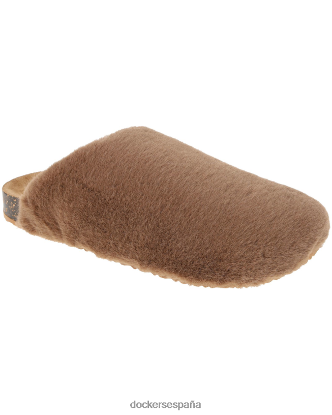 Zueco sin cordones de piel sintética de lujo mujer Dockers visón marrón zapatos 8F04061210