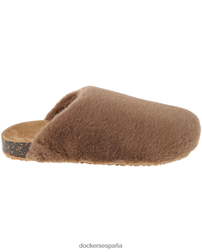 Zueco sin cordones de piel sintética de lujo mujer Dockers visón marrón zapatos 8F04061210
