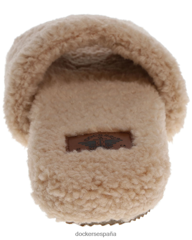 chanclas de lujo con una banda en sherpa mujer Dockers avena - bronceado zapatos 8F04061207