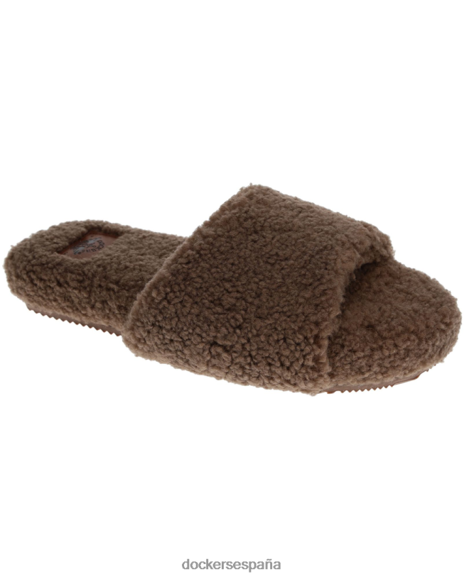 chanclas de lujo con una banda en sherpa mujer Dockers avena - marrón zapatos 8F04061208