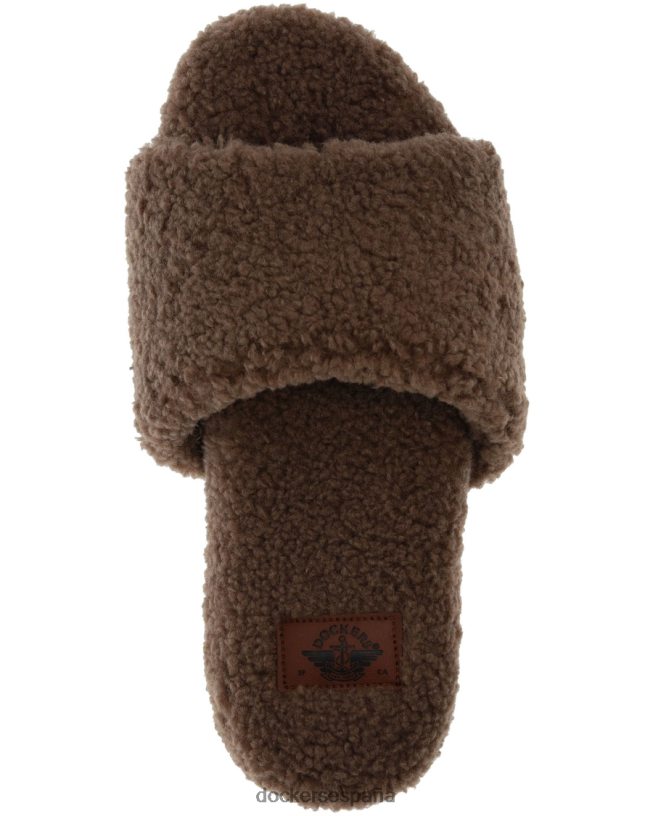 chanclas de lujo con una banda en sherpa mujer Dockers avena - marrón zapatos 8F04061208