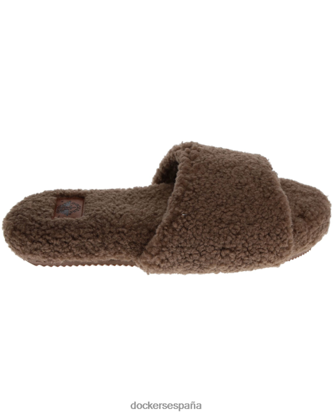 chanclas de lujo con una banda en sherpa mujer Dockers avena - marrón zapatos 8F04061208
